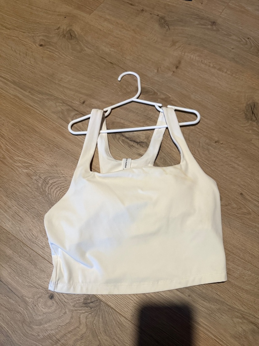 all in motion Cream Ribbed Crop Tank Top